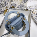 Dior Micro Lady Dior Bag In Blue Cannage Lambskin - Image 3