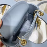Dior Micro Lady Dior Bag In Blue Cannage Lambskin - Image 4
