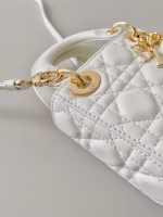 Dior Lady Dior Micro Bag In White Cannage Lambskin - Image 6