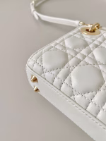 Dior Lady Dior Micro Bag In White Cannage Lambskin - Image 4
