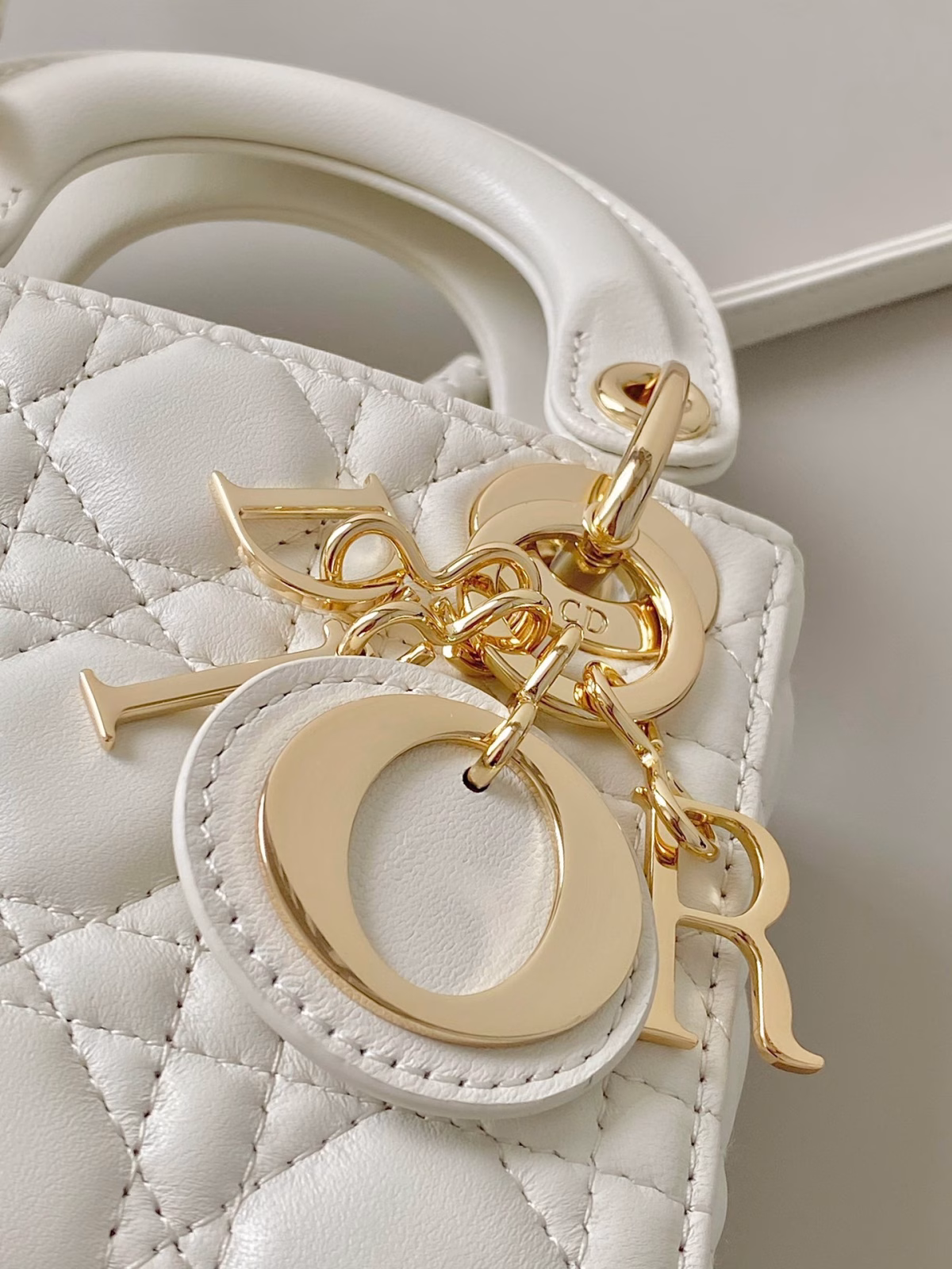 Dior Lady Dior Micro Bag In White Cannage Lambskin - Image 3