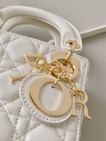 Dior Lady Dior Micro Bag In White Cannage Lambskin - Image 3