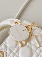 Dior Lady Dior Micro Bag In White Cannage Lambskin - Image 2