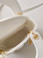 Dior Lady Dior Micro Bag In White Cannage Lambskin - Image 9