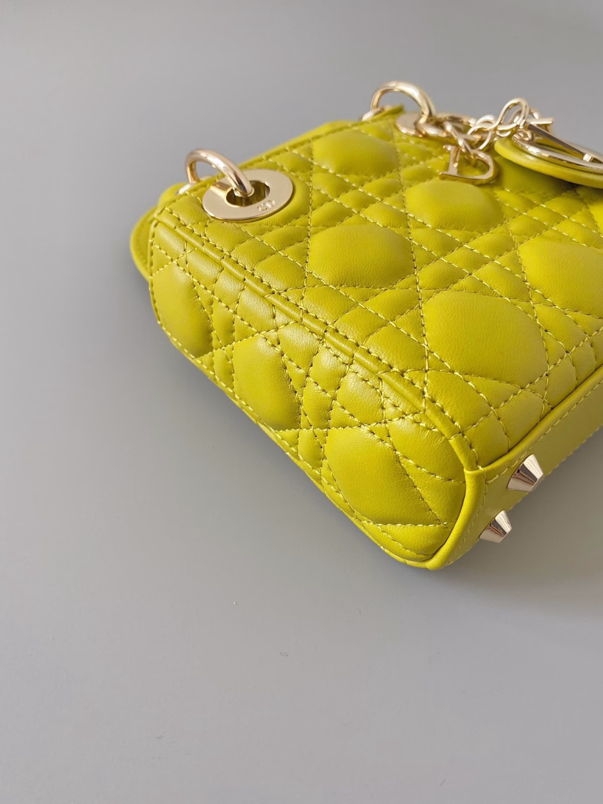 Dior Lady Dior Micro Bag In Yellow Cannage Lambskin - Image 8
