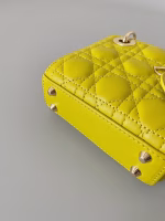 Dior Lady Dior Micro Bag In Yellow Cannage Lambskin - Image 9