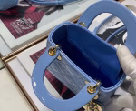 Dior Micro Lady Dior Bag In Blue Patent Calfskin - Image 7