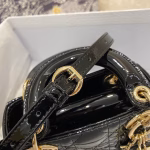 Dior Lady Dior Micro Bag In Black Patent Cannage Calfskin - Image 10