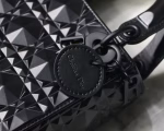 Dior Lady Dior Mini Bag In Black Calfskin with Diamond Motif - Image 6