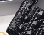 Dior Lady Dior Mini Bag In Black Calfskin with Diamond Motif - Image 5