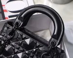 Dior Lady Dior Mini Bag In Black Calfskin with Diamond Motif - Image 12