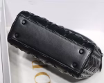 Dior Lady Dior Mini Bag In Black Calfskin with Diamond Motif - Image 2