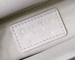 Dior Lady Dior Mini Bag In White Calfskin with Diamond Motif - Image 4