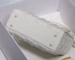 Dior Lady Dior Mini Bag In White Calfskin with Diamond Motif - Image 8