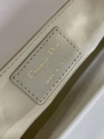 Dior Lady Dior Mini Bag in White Calfskin with Multicolor Small Flowers - Image 9