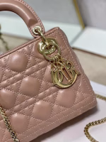 Dior Mini Lady Dior Bag In Blush Cannage Lambskin - Image 8