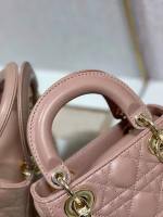 Dior Mini Lady Dior Bag In Blush Cannage Lambskin - Image 9