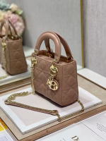 Dior Mini Lady Dior Bag In Blush Cannage Lambskin - Image 10