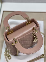 Dior Mini Lady Dior Bag In Blush Cannage Lambskin - Image 3