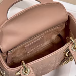 Dior Mini Lady Dior Bag In Blush Cannage Lambskin - Image 4