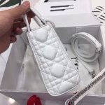 Dior Mini Lady Dior Bag In White Lambskin - Image 2