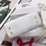 Dior Mini Lady Dior Bag In White Lambskin - Image 7