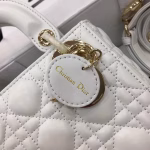 Dior Mini Lady Dior Bag In White Lambskin - Image 4