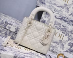 Dior Mini Lady Dior Bag In White Ultramatte Calfskin - Image 2
