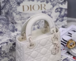 Dior Mini Lady Dior Bag In White Ultramatte Calfskin - Image 8