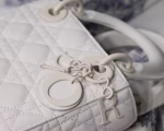 Dior Mini Lady Dior Bag In White Ultramatte Calfskin - Image 7