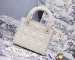 Dior Mini Lady Dior Bag In White Ultramatte Calfskin - Image 4