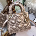 Dior Mini Lady Dior Bag In Gold Metallic Calfskin - Image 2