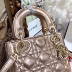 Dior Mini Lady Dior Bag In Gold Metallic Calfskin - Image 3