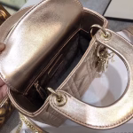 Dior Mini Lady Dior Bag In Gold Metallic Calfskin - Image 5