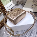 Dior Mini Lady Dior Bag In Gold Metallic Calfskin - Image 4