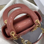 Dior Mini Lady Dior Bag In Beige Patent Calfskin - Image 3