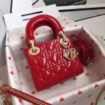 Dior Mini Lady Dior Bag In Cherry Patent Calfskin - Image 7