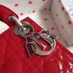 Dior Mini Lady Dior Bag In Cherry Patent Calfskin - Image 3