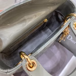 Dior Mini Lady Dior Bag In Grey Patent Calfskin - Image 9