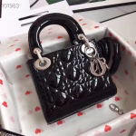 Dior Mini Lady Dior Bag In Black Patent Calfskin - Image 6