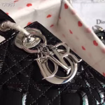 Dior Mini Lady Dior Bag In Black Patent Calfskin - Image 8