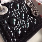 Dior Mini Lady Dior Bag In Black Patent Calfskin - Image 2