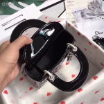 Dior Mini Lady Dior Bag In Black Patent Calfskin - Image 4