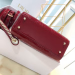 Dior Mini Lady Dior Bag In Red Patent Calfskin - Image 7