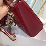 Dior Mini Lady Dior Bag In Red Patent Calfskin - Image 3