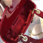 Dior Mini Lady Dior Bag In Red Patent Calfskin - Image 5