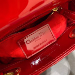Dior Red Patent Mini Lady Dior Bag With Chain - Image 10