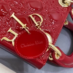 Dior Red Patent Mini Lady Dior Bag With Chain - Image 5