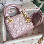 Dior Mini Lady Dior Bag In Lotus Pearly Lambskin - Image 7