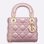 Dior Mini Lady Dior Bag In Lotus Pearly Lambskin